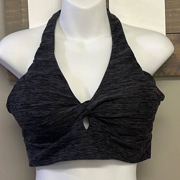 Victoria’s Secret Heather Black Purple Pullover Razorback Padded Sports Bra- XL - Picture 1 of 15